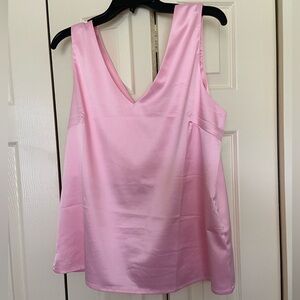 Classy Pink Satin Sleeveless Top